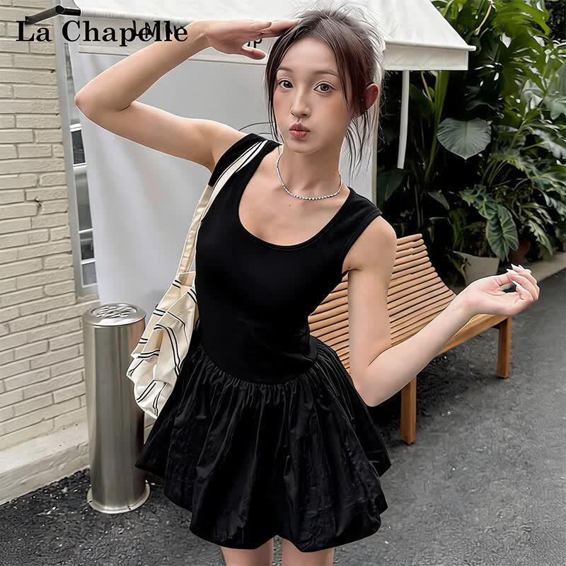 La Chapelle Summer Sleeveless A-Line Bubble Dress L