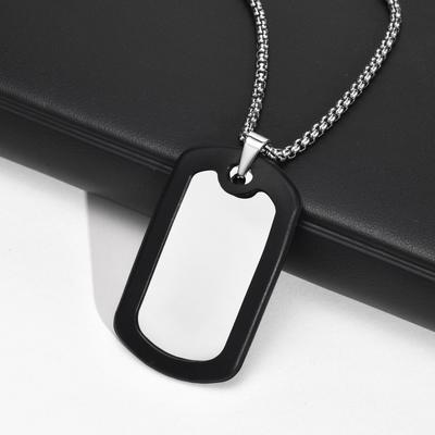 Personalisierte Hundemarken Halsketten für Männer Jungen, Geräuschlose Edelstahl Silikonrand Anhänger Halskette, Trendiger Soldaten Schmuck Geschenke