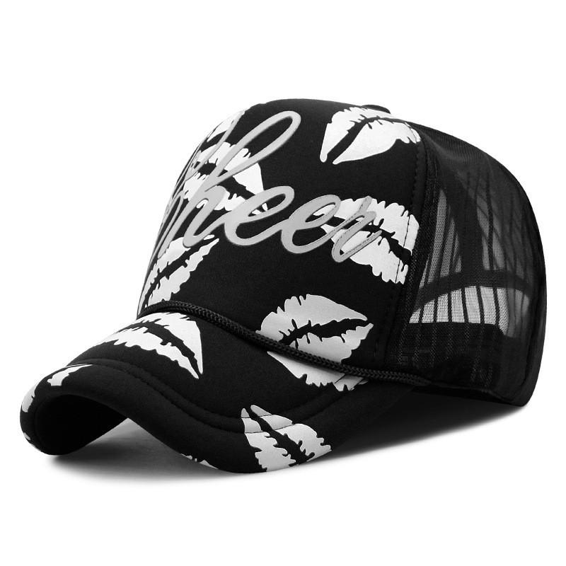 Alphabet Embroidered Mesh Cap With Sun Protection For Summer Casual Wear