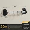 Wooden Grain Wall Mount Nopunch Kitchen Hooks With Multiple Steel Hangers For Cooking Utensils