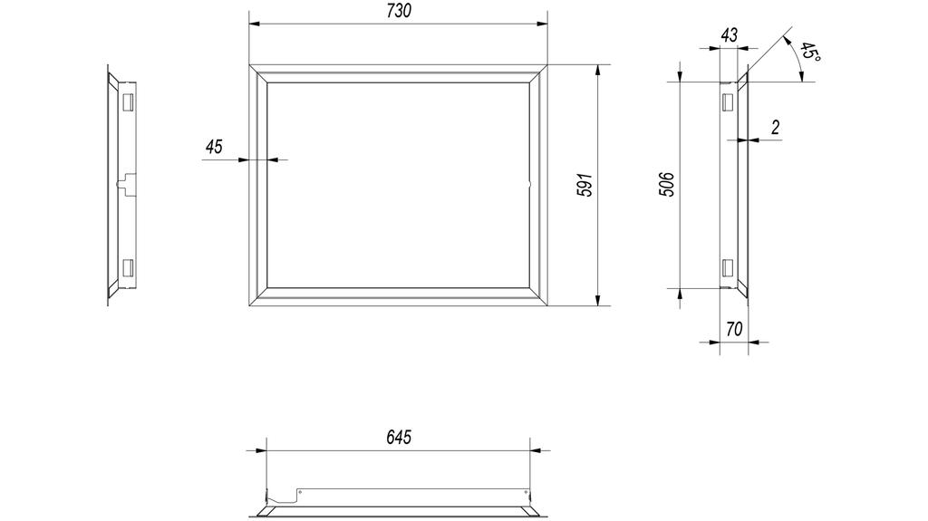 Steel Frame 45° for LUCY/12, LUCY/12/SLIM, LUCY/12/T, LUCY/PW/12/W