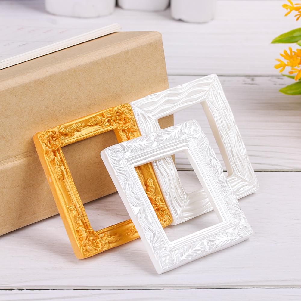 2Pcs 1/12 Mini Resin Photo Frame Dollhouse Miniature Accessories Simulation Furniture Model Toy for Children Doll House Decor