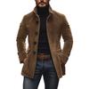 New Men's Faux Leather Jacket, Casual Lapel Fall Winter Fashion Outerwear