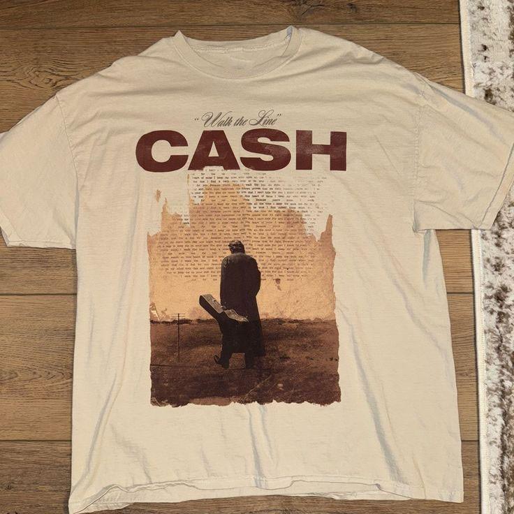 Johnny Cash Tops Walk The Line Johnny Cash Tshirt NI029 FREE SHIPPING S