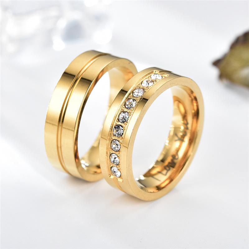 Inel de cuplu din oțel inoxidabil I LOVE YOU Inel de personalitate din oțel din titan