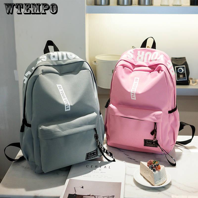 Waterproof Solid Color Schoolbag Backpack Student Backpack Schoolbag Backpack Single-piece Handbag