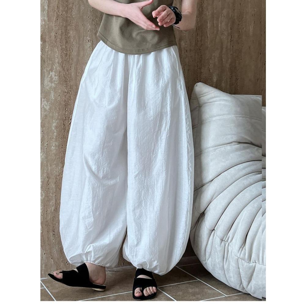 Breathable Cotton~summer New White Loose Bloomers Women's Design Wide Leg Pants Yamamoto Pants Relaxed Pants