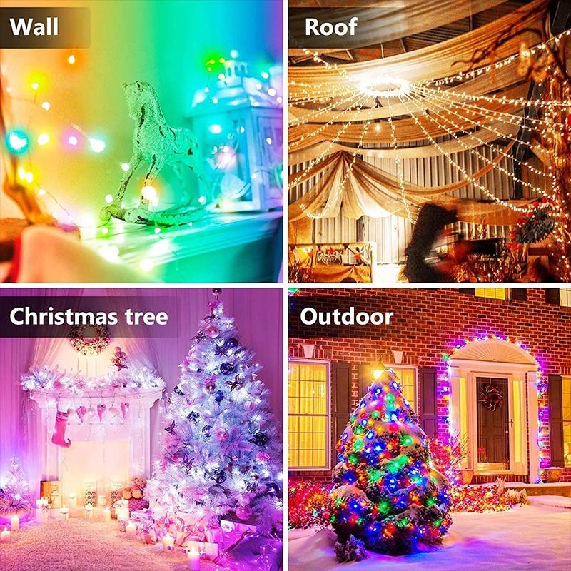 1-10M LED Lichtslingers Koperdraad Fee Fee Lichtslingers Kerst Guirlande Kamer Slaapkamer Binnen Bruiloftsdecoratie Lampjes