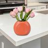 Unbreakable Plastic Flower Vases With Ceramics Look Modern Design For Small Bouquets Indoor Table Centerpieces Decors