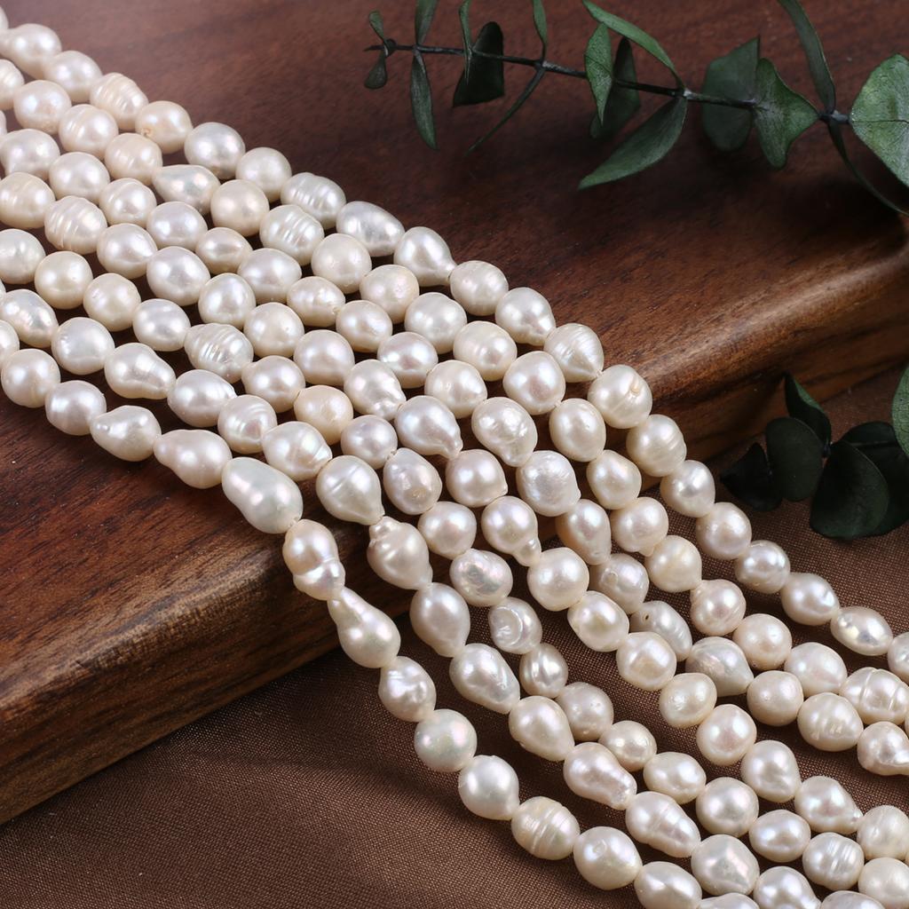 1String, Fashion Women's Natural Freshwater Pearls, 5-6 Mm, Irregular Drop Pearl Beads for DIY Necklaces, Bracelets Accessories, Jewelry Making 36cm