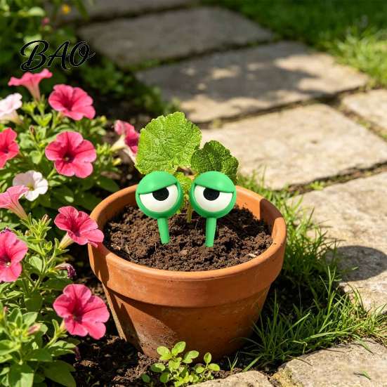 Durable Waterproof Plant Markers 3D Printed Funny Eye Stakes, Cartoon Garden Stake, Whimsical Indoor Bed Landscape Accessories Potted Decor,