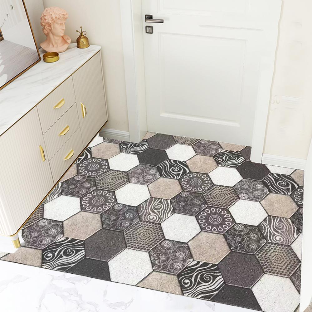 Durable Front Door Mat, Boho Brown Plaid, Heavy Duty, Absorbent Mud Rug, Resistant, Easy Clean Entry, Outdoor, Indoor Rugs