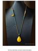 Handmade Amber-Turquoise Gold Jade Pendant Necklace with Safety Buckle