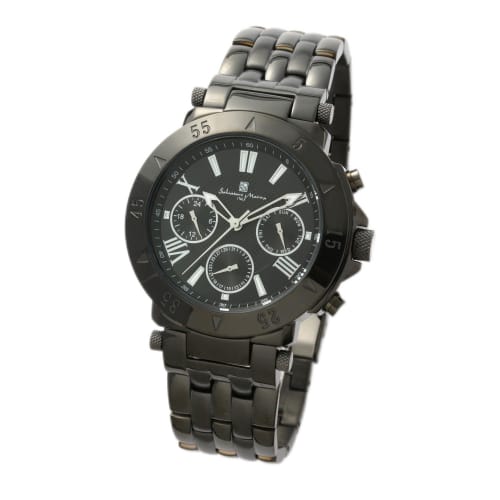Salvatore Marra Stainless Steel Multi-Calendar SM22108-BKBK Men's Black