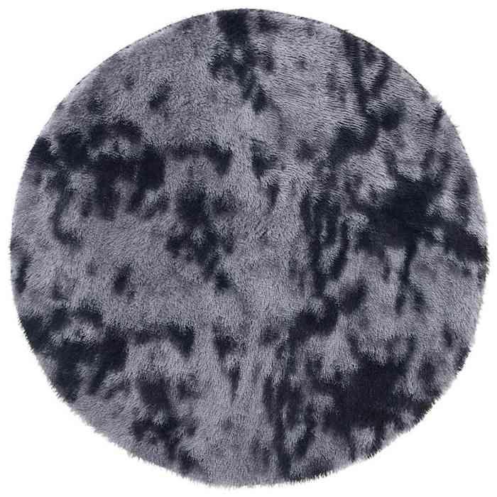 VidaXL Tapis shaggy à poils longs gris foncé 120x120 cm polyester, tapis, tapis de chambre, tapis moderne, tapis de salon, 4102904