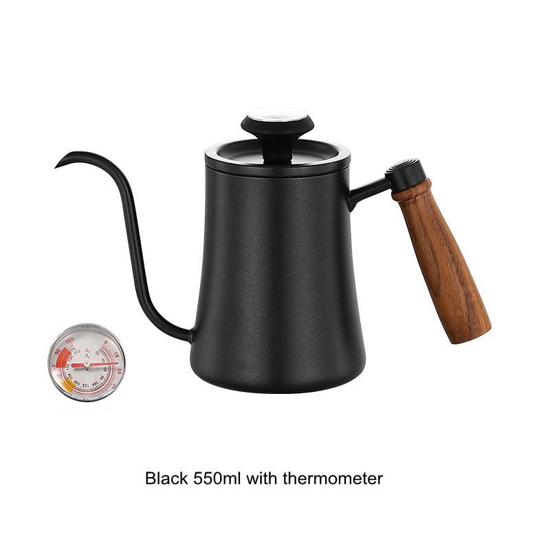 Kaffekanna Mjölkskummare Kannor Vattenkokare Svanhals Vattenkokare Pip med Termometer Espressokaffekanna Tekanna 550ml