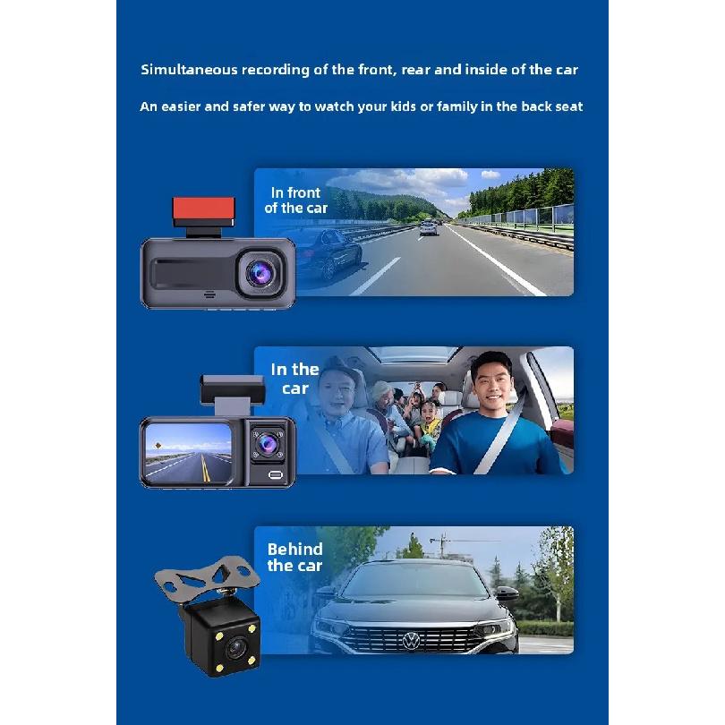 HONG TONG New WIFI Dual Lens Driving Recorder with Reverse Image Supporting High-definition 1080P Infrared Night Vision