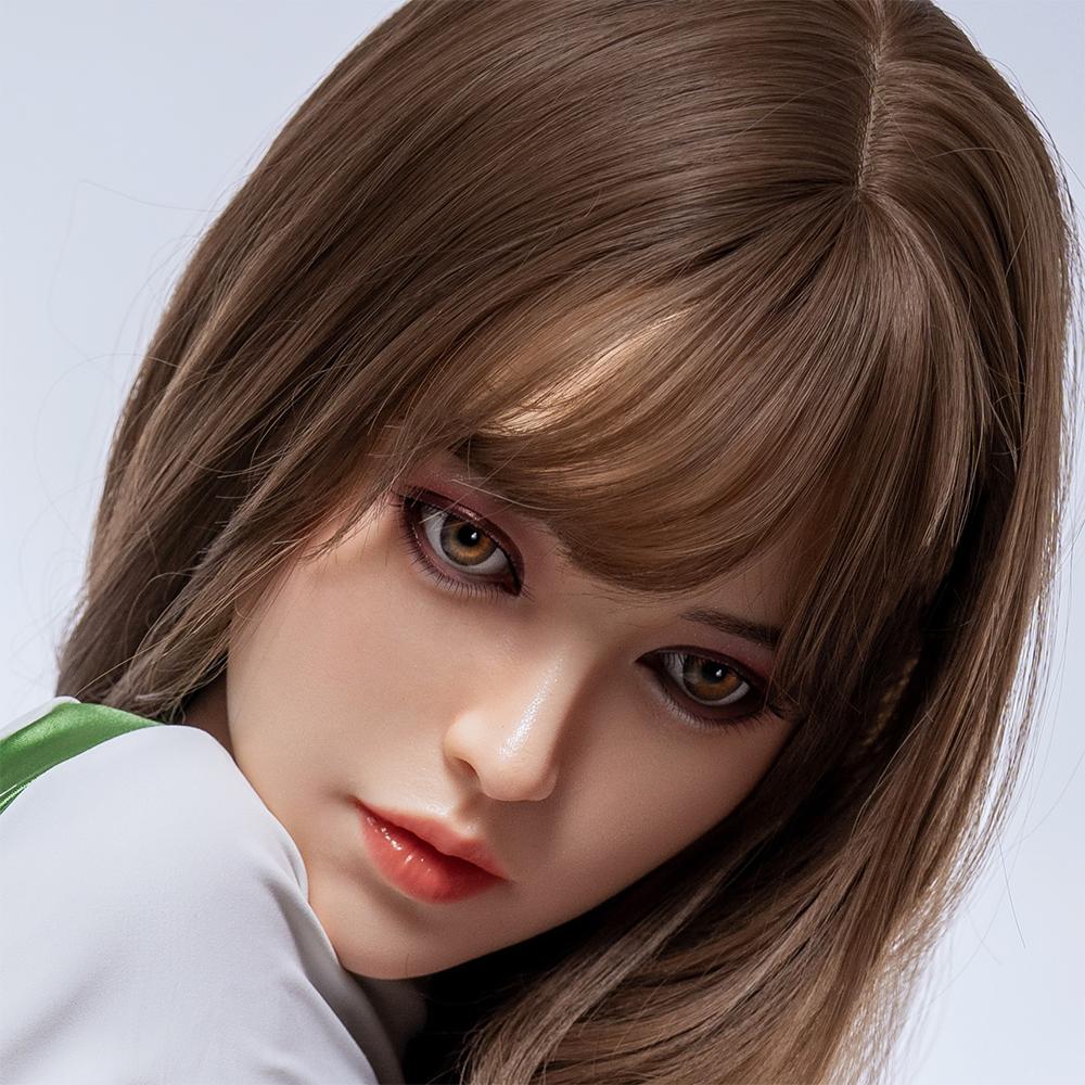 Head with Realistic Oral Function 100% Silicone Compatible with 130-180cm Sex Dolls M16 Thread Interface Wig & Implant Hair Options 3kg