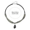 Gray  Pendant Irregular Beads Necklace For Women  Double-Layer Metal Choker Sweater Chain Party Jewelry Gift