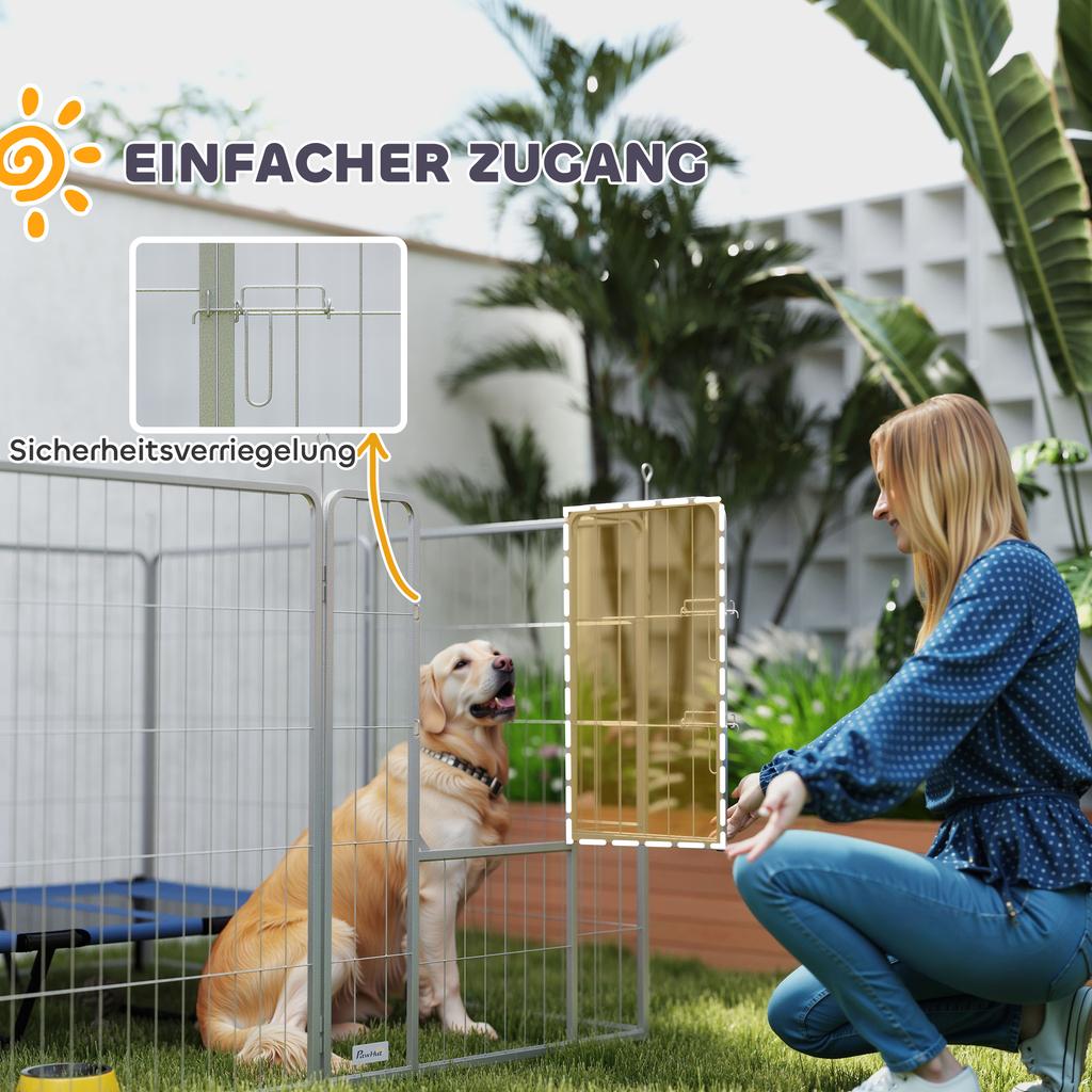 Pet Enclosure, Dog Fence, Pet Playpen, Flexibly Adjustable, Stainless Steel