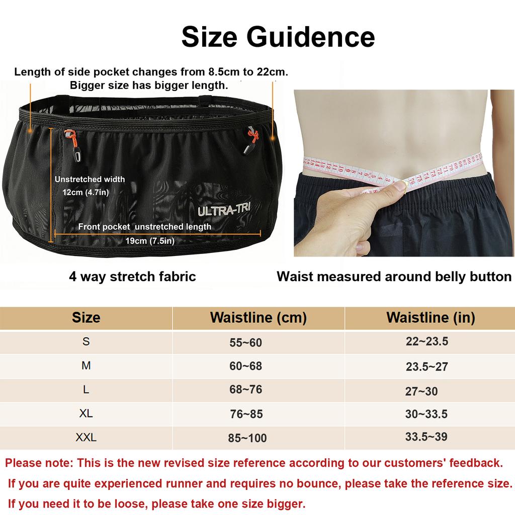ULTRA-TRI Marathon Race Belt Bag Outdoor Sports Hydration Trail Running Jogging Cycling High Elastic Waist Bag