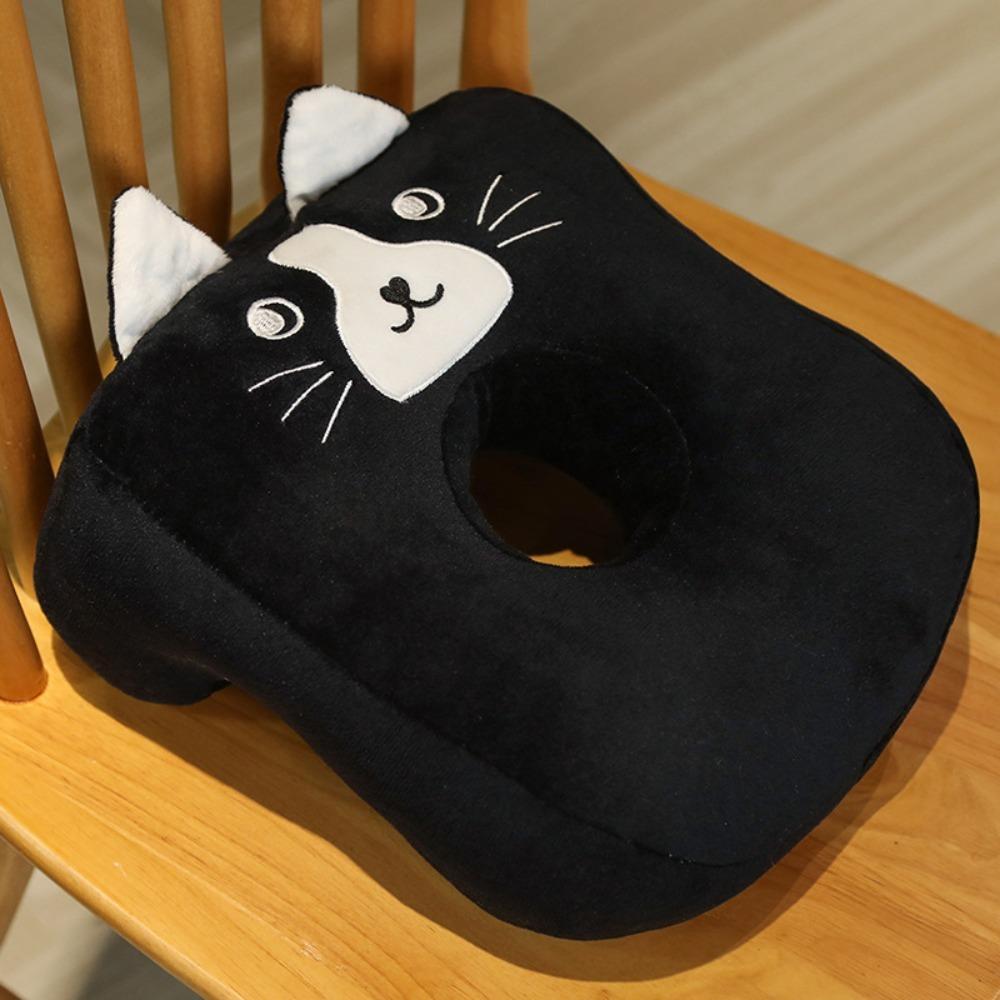 Hollow Hole Plush Nap Pillow Cartoon Neck Support Nap Accessories Sleeping Pillow Students