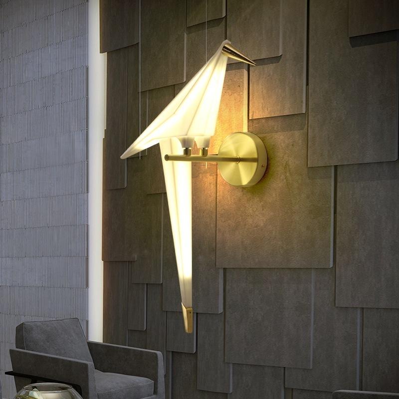 Parrot Wall Lamp Plastic Bird Sconce Light For Bedside Loft Bedroom Study Foyer Dining Room