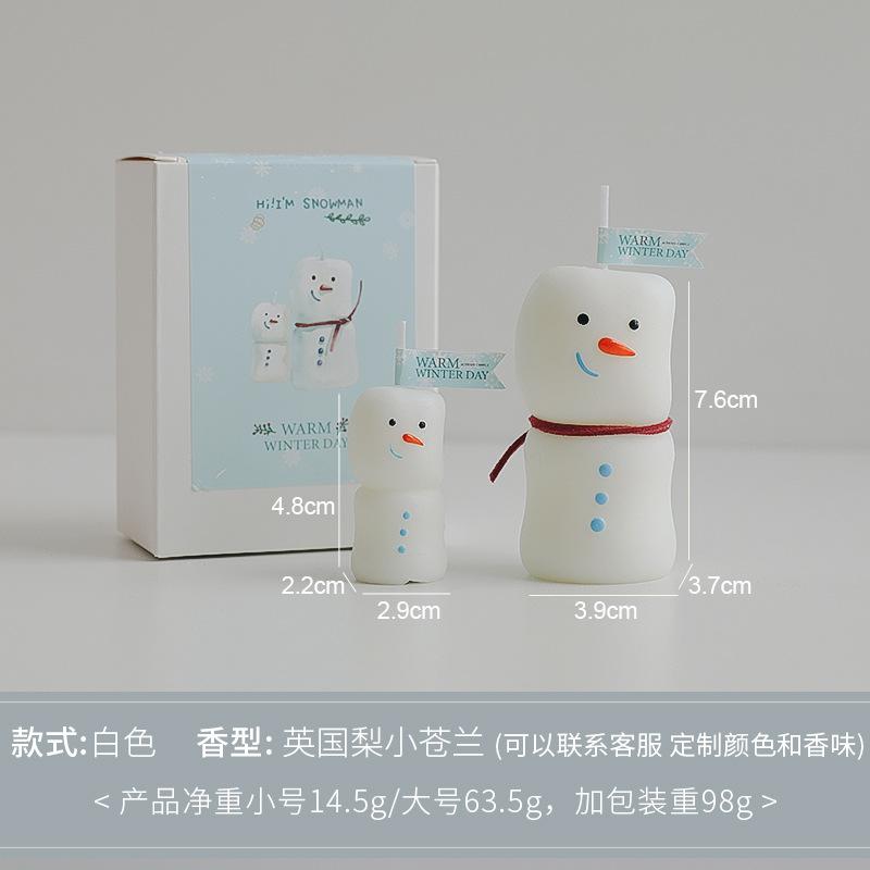 Christmas Snowman Scented Candle Set - Small Gift Aroma Candle for Holiday Decor