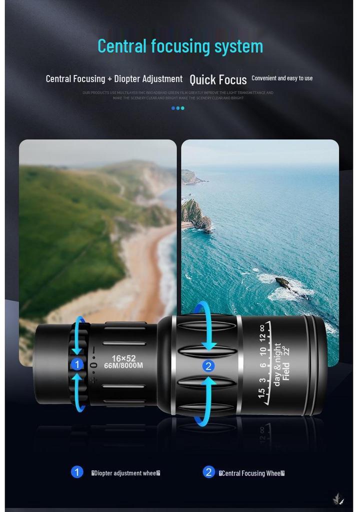 Low-Light HD Monocular Telescope with Phone Photo Capability for Concerts