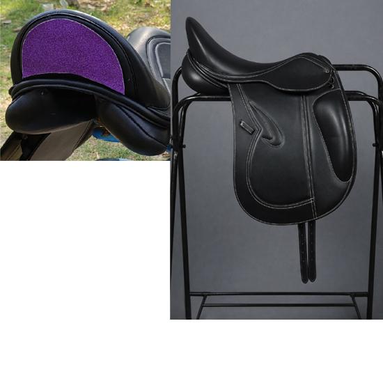 

Leather Dressage Double Flap Saddle with Changeable Gullets – Elegant Cantle Design 18 Inch чорний