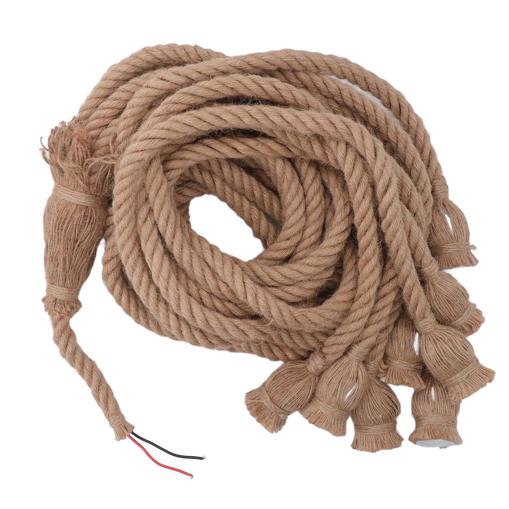 Hemp Rope Pendant Light 8 Heads E27 E26 Lampholder 6.5ft Retro Hanging Light Kit for Bar Restaurant
