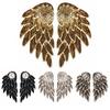 1 Pair Ear Studs Rhinestone Inlaid Christmas Gifts Alloy Women Angel Wing Ear Studs for Daily Life