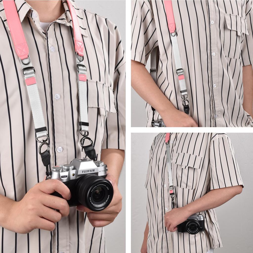 VOVMOEYA Camera Camera Neck Strap with Triangle Ring for and Compatible with Fuji Compact and Mirrorless Digital Total Crossbody or Neck Strap with