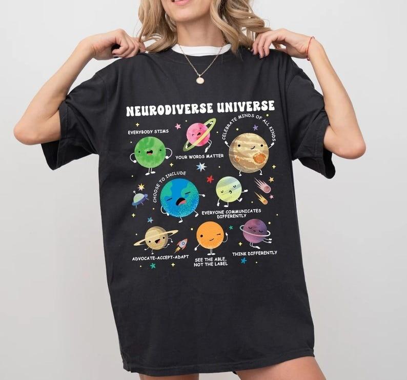Autism Awareness Shirt, Neurodiverse Universe Shirt, Sped Teacher Shirt Unisex T-Shirt M