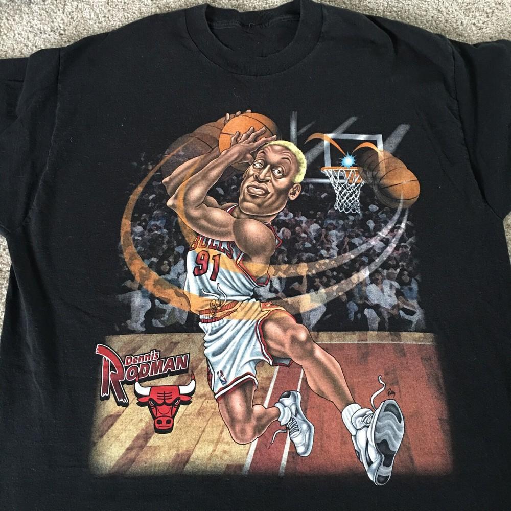 

Dennis Rodman vintage pro player Black Men S-234XL T-shirt NG2575 Unisex T-Shirt L