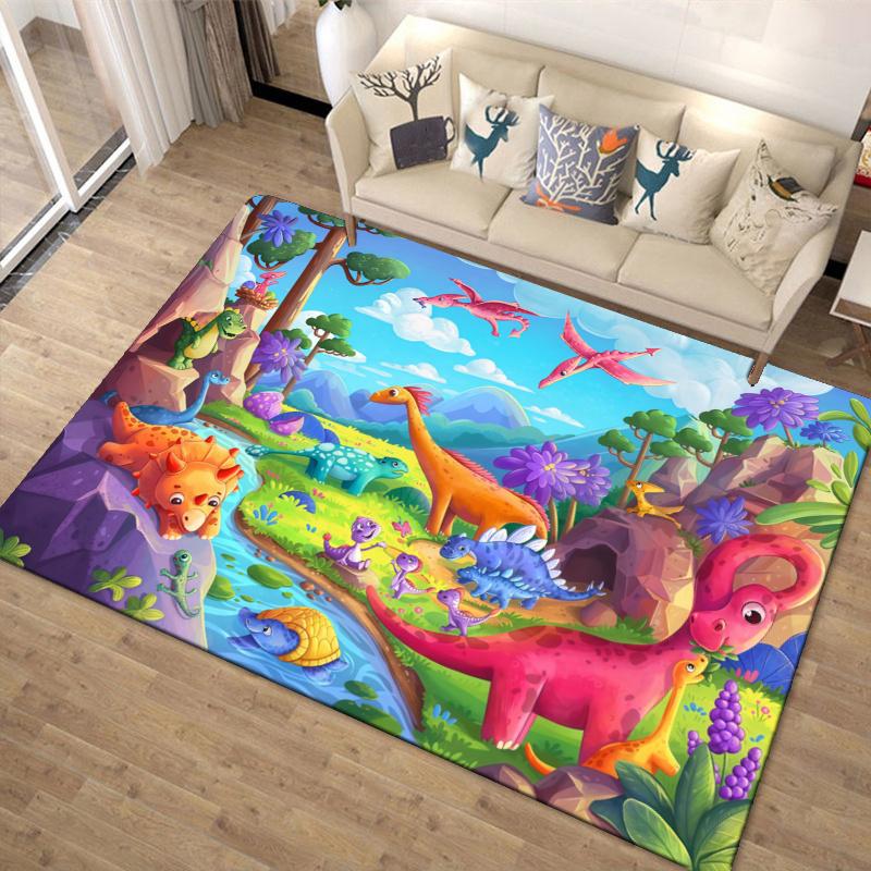 Cartoon Dinosaur Carpet Rug for Living Room Bedroom Home Sofa Decoration,Kids play Non-slip Floor Mat