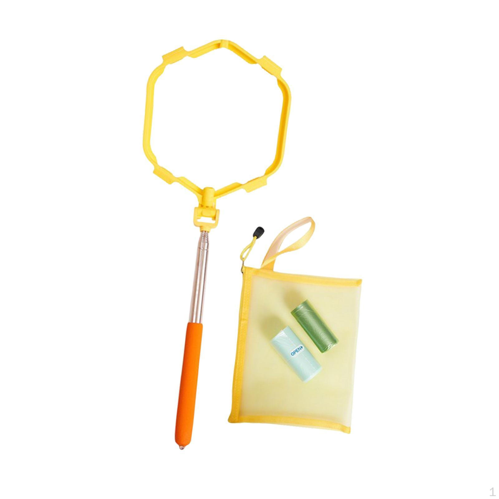 

Foldable Pet Poop Scooper,Extendable Handle Poops Bag Holder Dog Catcher with Bags for Small