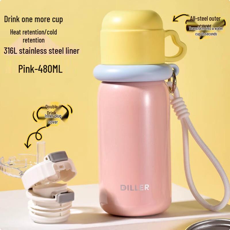 Dilebel Children s Insulated Straw Water Bottle