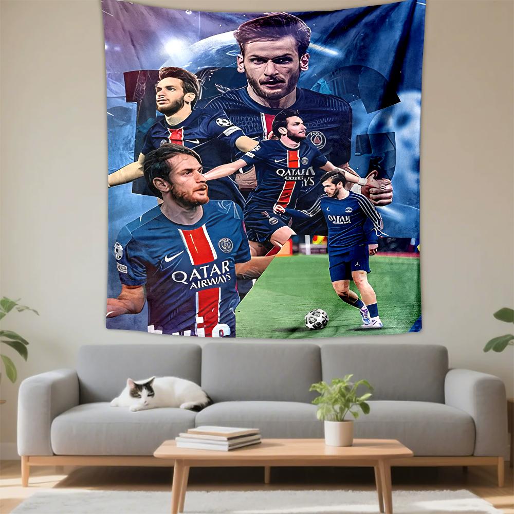 Tapestry Marco Verratti PSG Number 6 Blue Collage Poster Wall Hanging