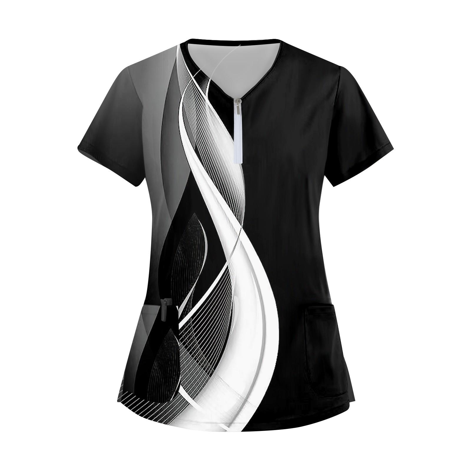 

Женский модный повседневный топ с воротником-молнией и геометрическим принтом XXXL