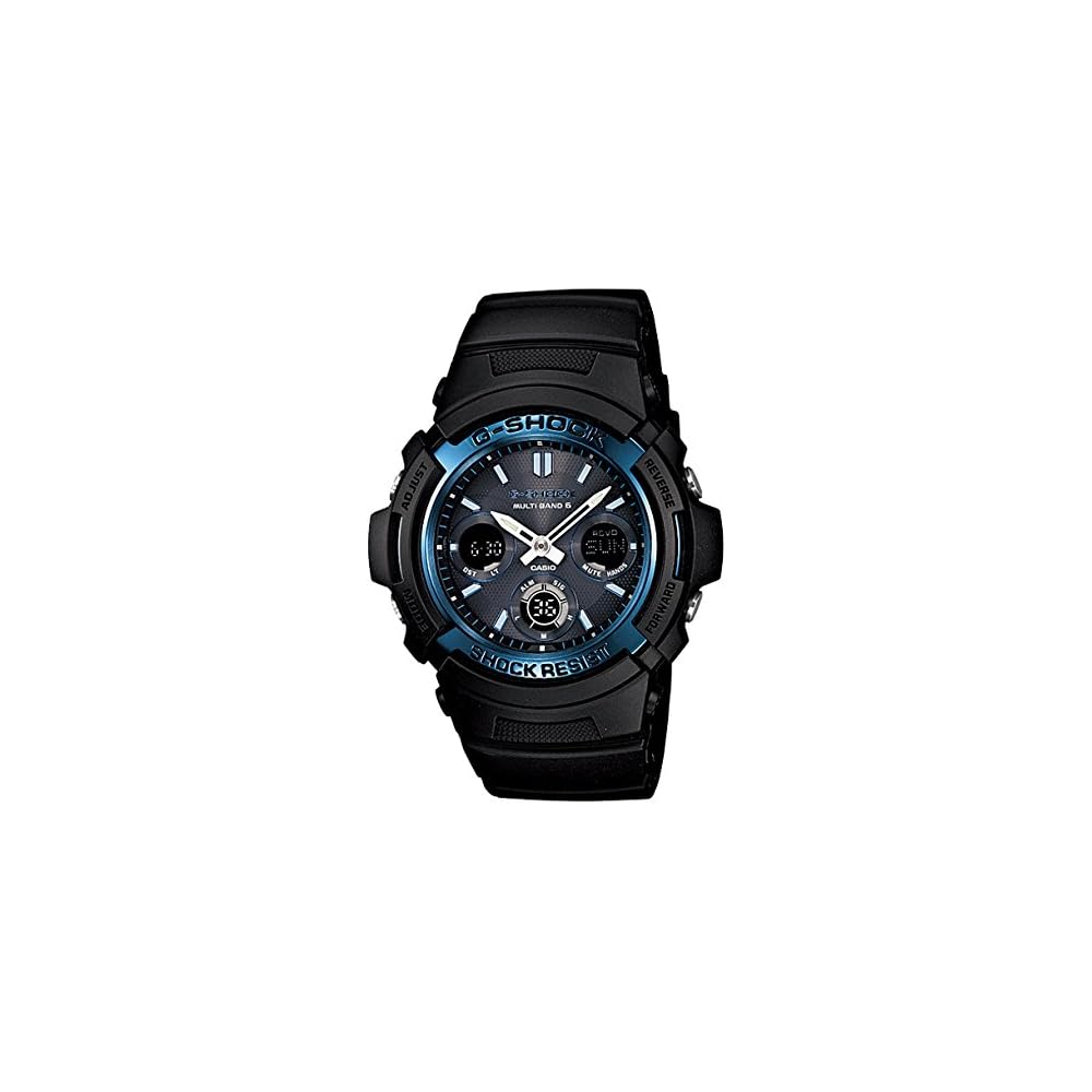 Casio G-Shock AWG-M100A-1A Digital Analog Solar Watch Black Resin Band