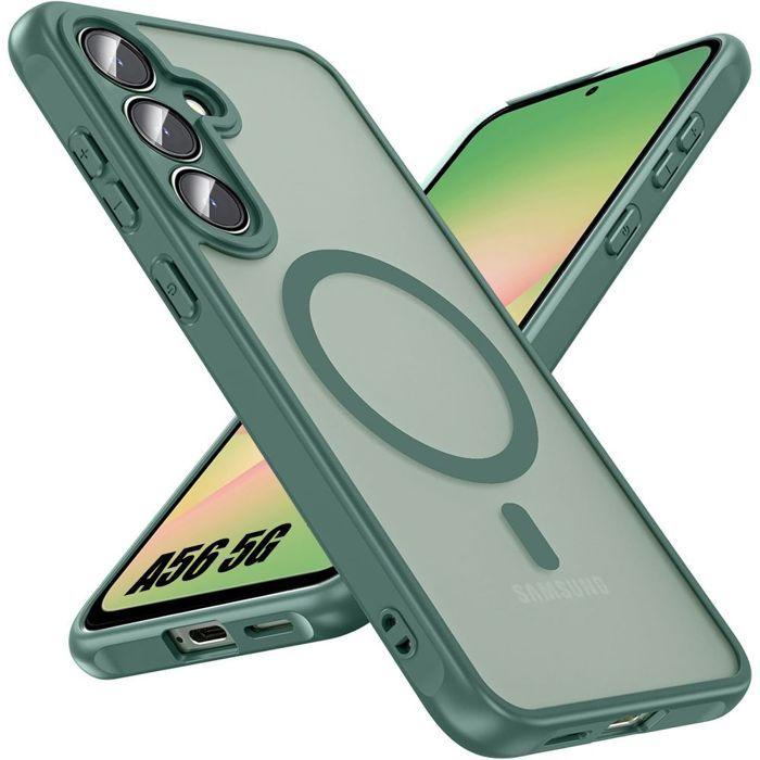 Case - BOOLING - for Samsung Galaxy A56 - Rigid Protection - Green - 2 Tempered Glasses
