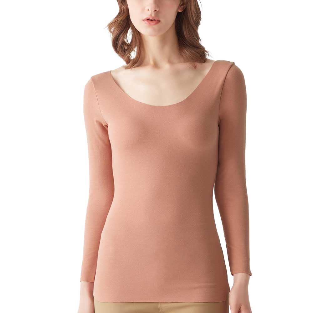 Gunze KIREILABO KB8059K Long Sleeve Bra Organic Cotton Innerwear with Cups Top, Mix, Heat-Generating