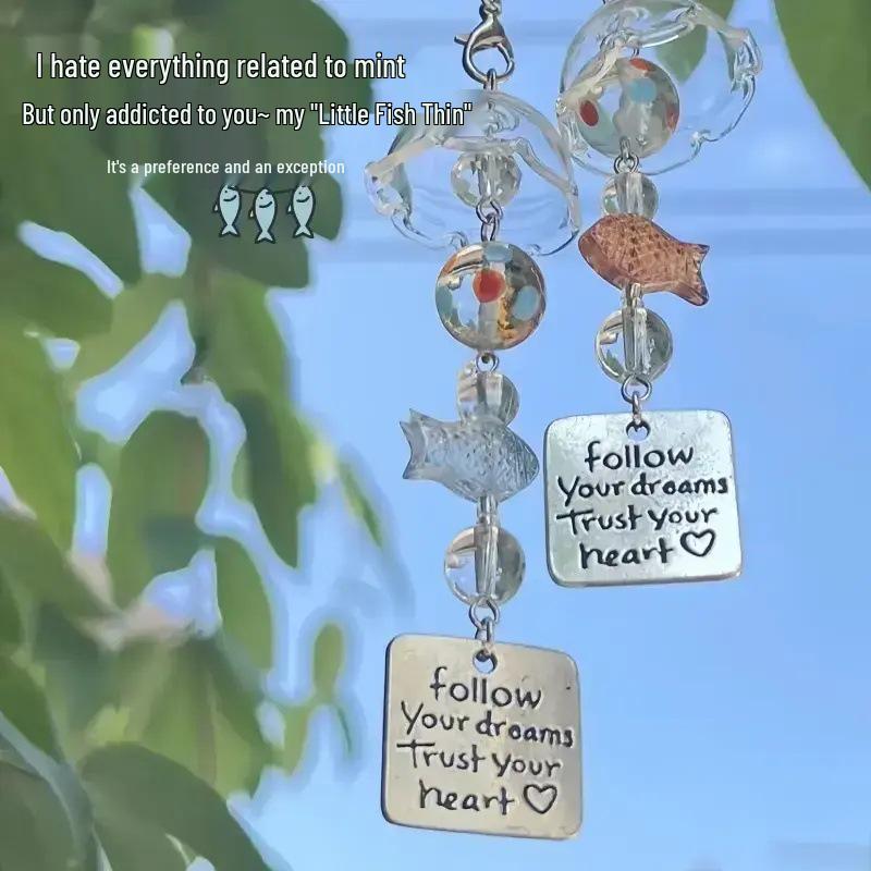 

Мятный Рыбка Подвеска-колокольчик Брелок - Стильный Шарм для сумки в стиле Инс с бесплатной доставкой