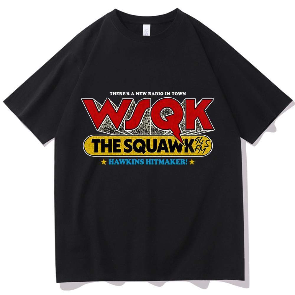 

WSQK The Squawk 945 FM Tshirt 2026 Summer Mens Womens Luxury Fashion Harajuku Leisure Gift Street Wear Y2K Tshirt M