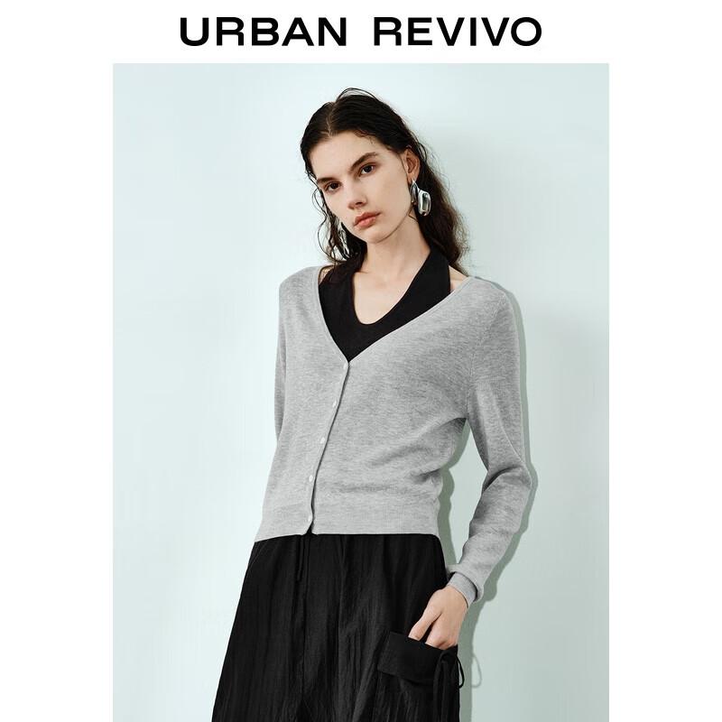 UR 2025 Autumn Women s Color-block Halter-neck Knit Sweater S