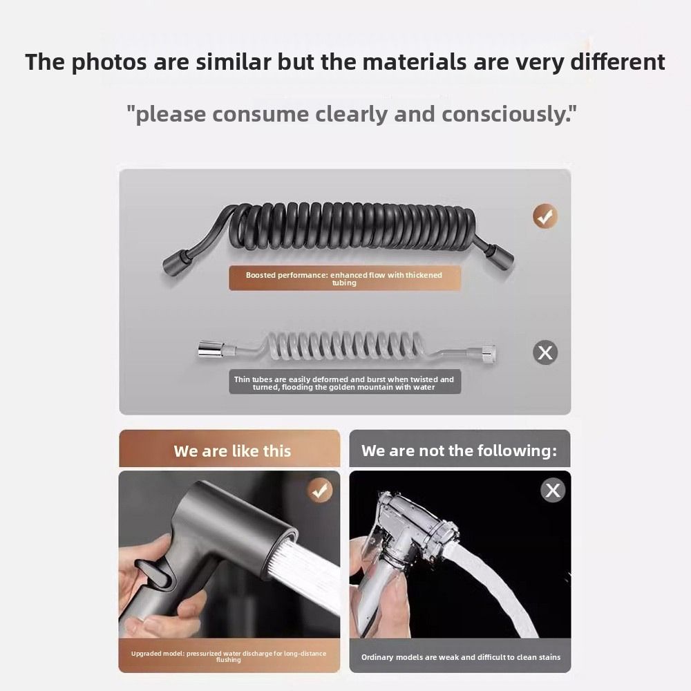 Stainless Steel Toilet Companion Luxury Design Easy To Install Flush Spray Convenient Use Two In One Handheld Bidet Sprayer