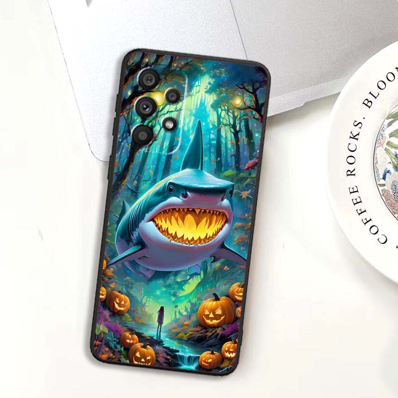 Anime Biology Design Phone Case For Samsung A73 A72 A71 A55 A54 A53 A52 A51 A13 A22 A16 A15 A12 A14 A26 A07 5G Black