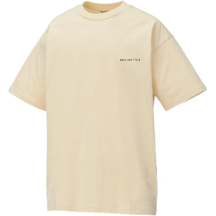 ONITSUKA TIGER Printed Pattern Loose Fit Round Neck Short Sleeve T-Shirt Unisex Tops Ivory 2183B465-750