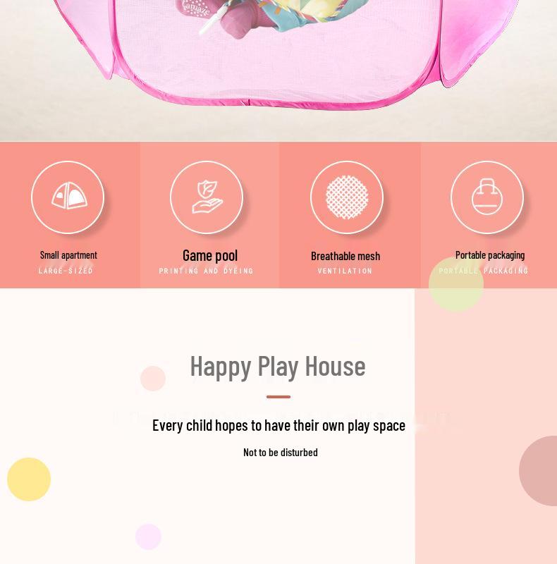 Hexagonal Children's Mesh Ocean Ball Tent and Animal Fence